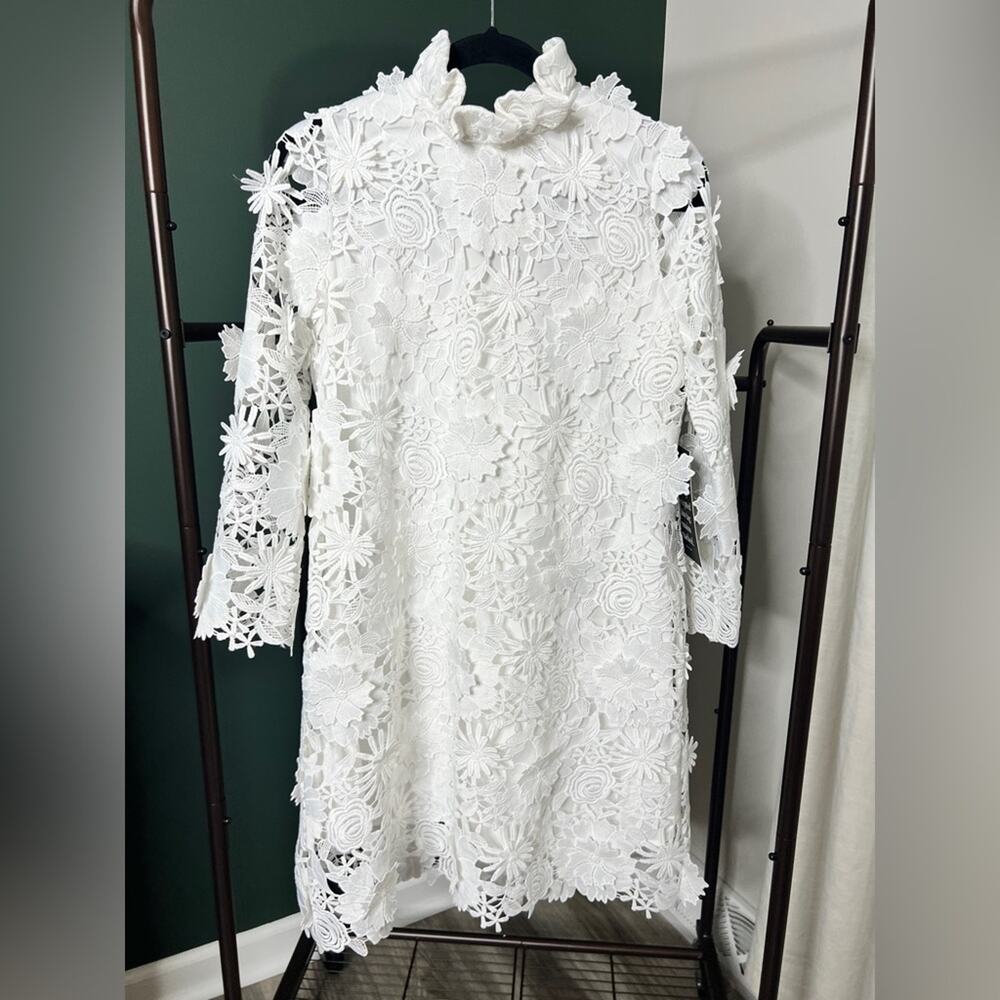 Tuckernuck Blanc White Lace Guipure Daphne Mini Dress size small - Picture 2 of 4